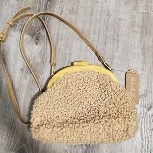 Pink Haley faux shearling purse